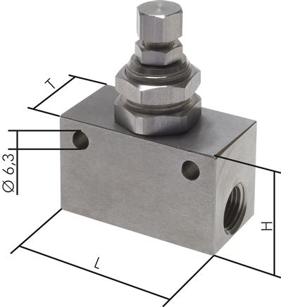 Drosselventil, G 1/4", Edelstahl (Eco)