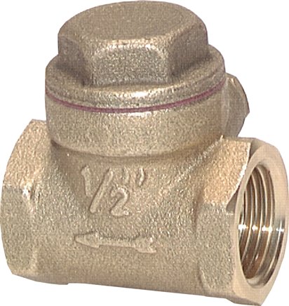 Rückschlagklappe G 1-1/2", PN 10, Messing, metallisch dichtend
