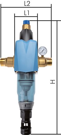 Rückspülfilter/Druckminderer f. Trinkwasser, R 2", DVGW