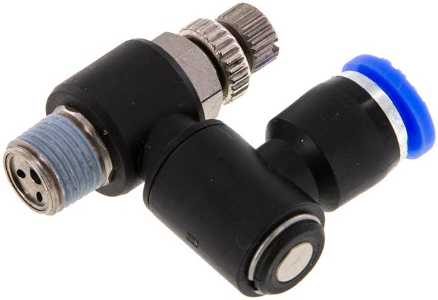 Drosselrückschlagventil R 1/8"-6mm, abluftregelnd
