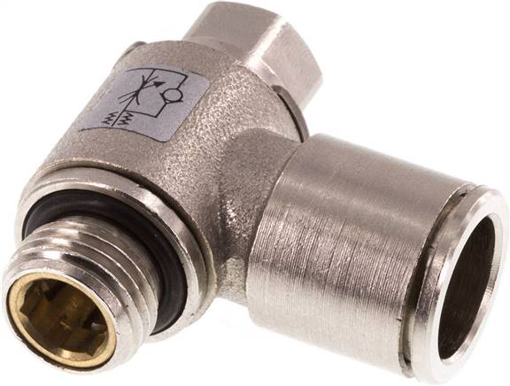 Winkel-Drosselrückschlagventil G 1/4"-12mm,zuluftregelnd, Messing