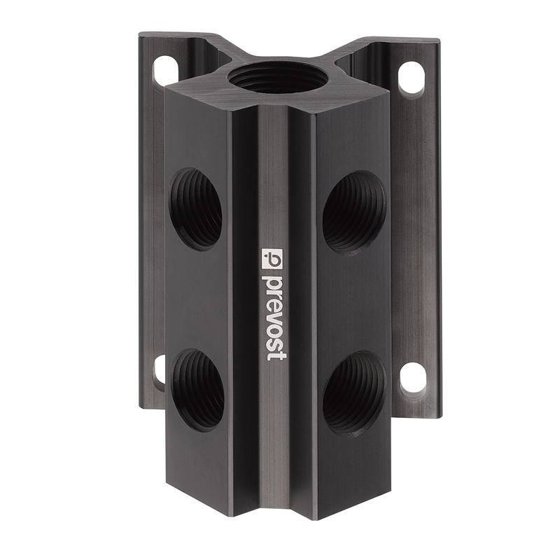 PREVOST-Wandverteiler Eingang mit IG BSPP = G 3/4 Ausgang mit IG BSPP = G 1/2, Ausgangzahl 6