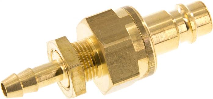 Schott-Kupplungsstecker (NW7,2) 6 (1/4")mm Schlauch, Messing, beidseitig absperrend