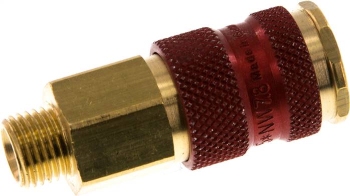 Schnellkupplung (NW7,2) G 1/4"(AG), rot, Achteck SW12