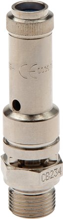 TÜV-Sicherheitsventil G 1/4" (DN8), 22,00 bar, Messing vernickelt