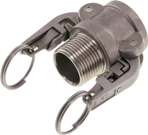 Sicherheits-Kamlock-Kupplung (B) R 1"(AG), Edelstahl (1.4408)