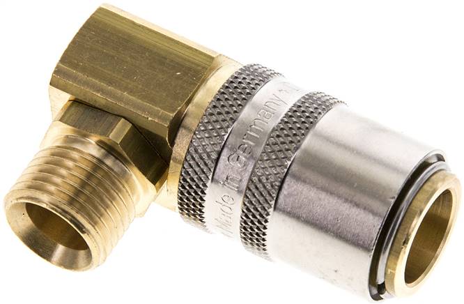 90°-Temperier-Schnellkupplung 13mm Zapfen,M 16x1,5(AG), Messing, ohne Ventil