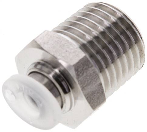 Gerader Steckanschluss R 1/4"-4mm, IQS-PP, Polypropylen mit Edelstahl-Gewinde