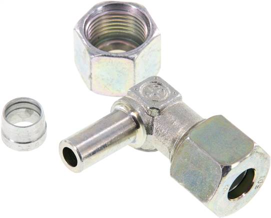 Einstellb. Winkel-Schneidringverschr. 10 S (M18x1,5), Stahl verzinkt