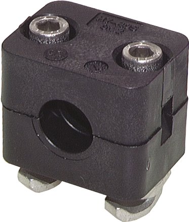 Edelstahl-Rohrschelle, 38mm, Baugröße 5, leichte Baureihe, zum Aufbau auf C-Tragschiene