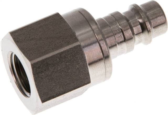 Kupplungsstecker (NW7,2) G 1/4"(IG), Edelstahl, beidseitig absperrend