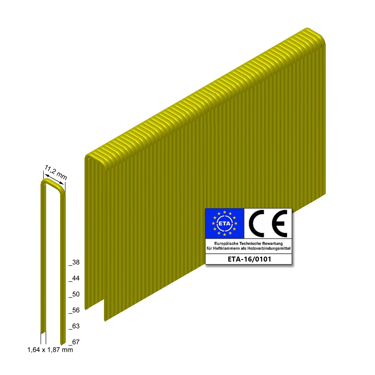 Prebena Heftklammern Q63CSVHA-ETA stark verzinkt geharzt