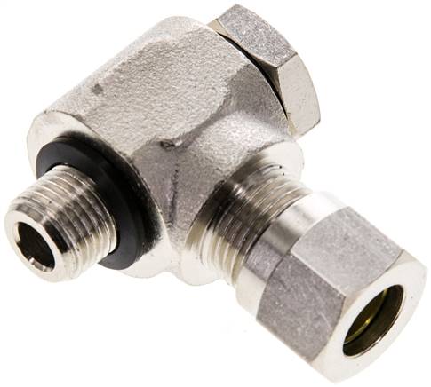 Winkel-Schwenkverschraubung G 1/8"-8 LL (M12x1), Messing vernickelt