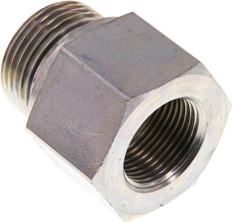 Hydraulik-Reduzierung G 1"(AG)-G 3/4"(IG), Stahl verzinkt, Elastomerdichtung