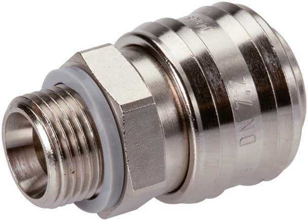 Schnellkupplung (NW7,2) G 3/8"(AG), Messing vernickelt, Dichtung FKM