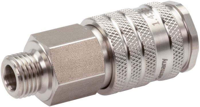 Schnellkupplung (NW7,2) G 1/4"(AG), Edelstahl, mit Kugelverriegelung