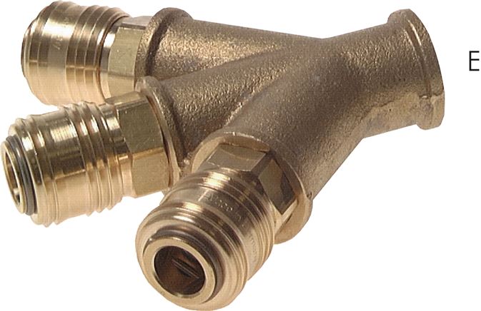 3-fach-Luftweiche mit Schnellkupplungen, G 3/8" (IG)