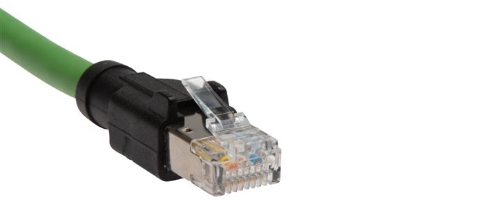 Netzwerkkabel, M12-Stecker (D-codiert) - RJ45-Stecker (IEC 60603-7-3), 2m