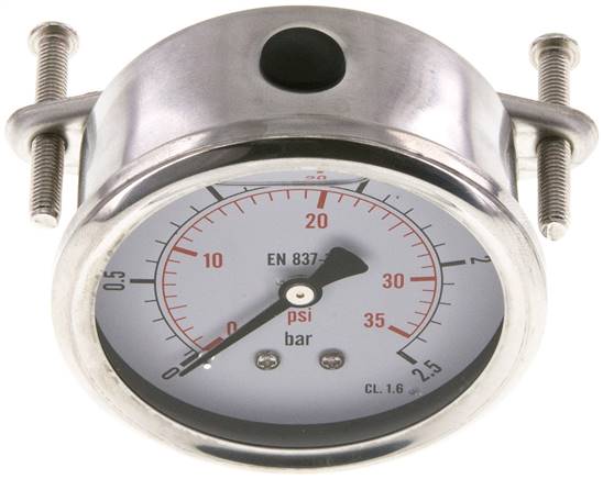 Glycerin-Einbaumanometer, 3kt-Frontring, 63mm, 0 - 2,5 bar -Eco-Line