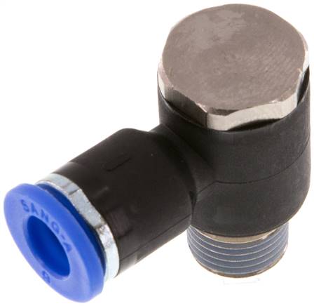 Winkel-Steckanschluss R 1/8"-6mm, IQS-Standard, während der Montage positionierbar