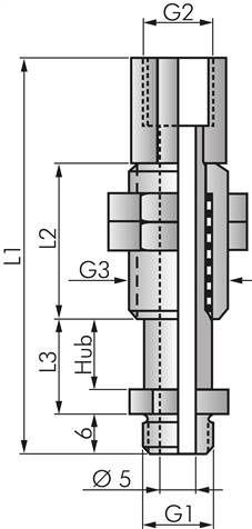 Federstößel G 1/8" (AG)xG 1/8" (IG), Hub 20mm , Standard