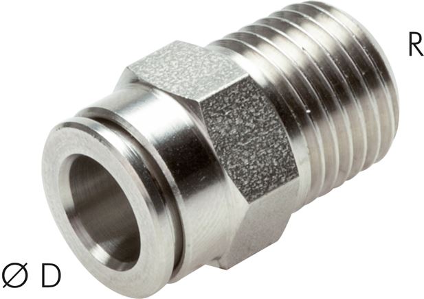 Gerader Steckanschluss R 1/8"-4mm, IQS-Edelstahl