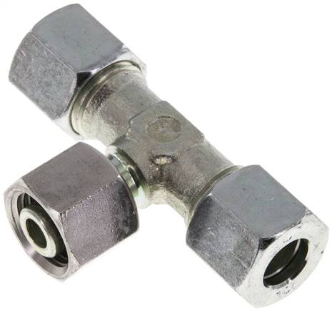 Einstellb. T-Schneidringverschraubung 10 L (M16x1,5), Stahl verzinkt