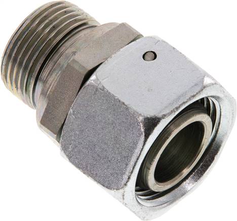 Einstellb. Schneidringverschr. G 3/4"-22 L, Stahl verzinkt, mit Dichtkegel und O-Ring