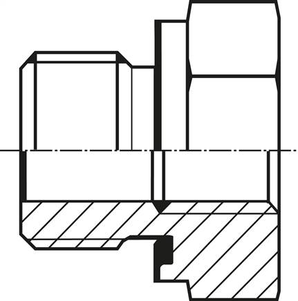 Hydraulik-Reduzierung G 3/8"(AG)-G 1/8"(IG), 1.4571, Elastomerdichtung