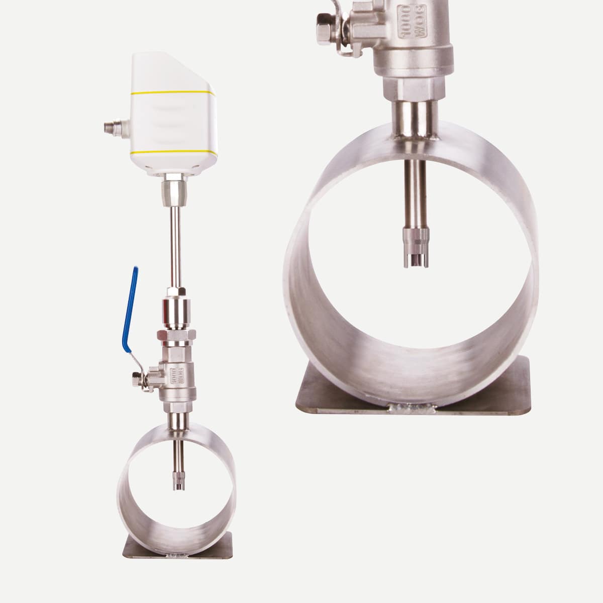 S430 Pitotrohr-Durchflussmesser feuchte Druckluft, Einstechsensor 220 mm, 4-20 mA + Impuls