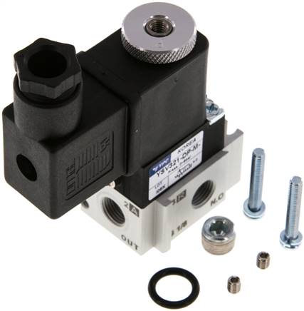 3/2-Wege Magnetventil, G 1/8" (Zuluft M5), Federrückstellung (NO), 24 V=