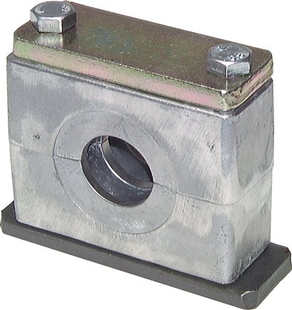 Rohrschelle, 26,9mm, Baugröße 2, schwere Baureihe, mit Anschweißplatte, Aluminium
