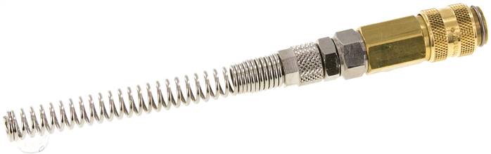 Schnellkupplung (NW5) 6x4mm Schlauch m. Knickschutz, schwenkbar