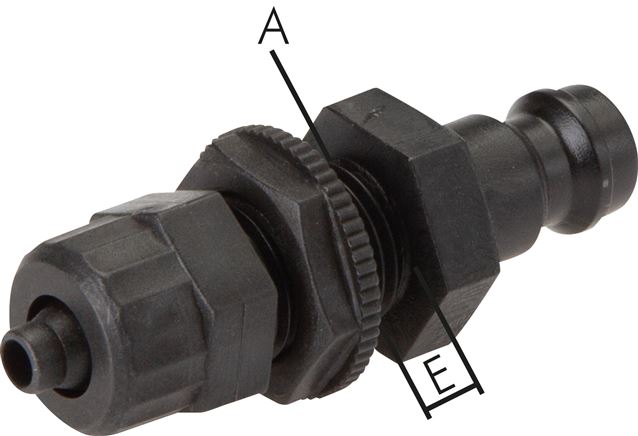Schott-Kupplungsstecker (NW5) 8x6mm Schlauch, POM