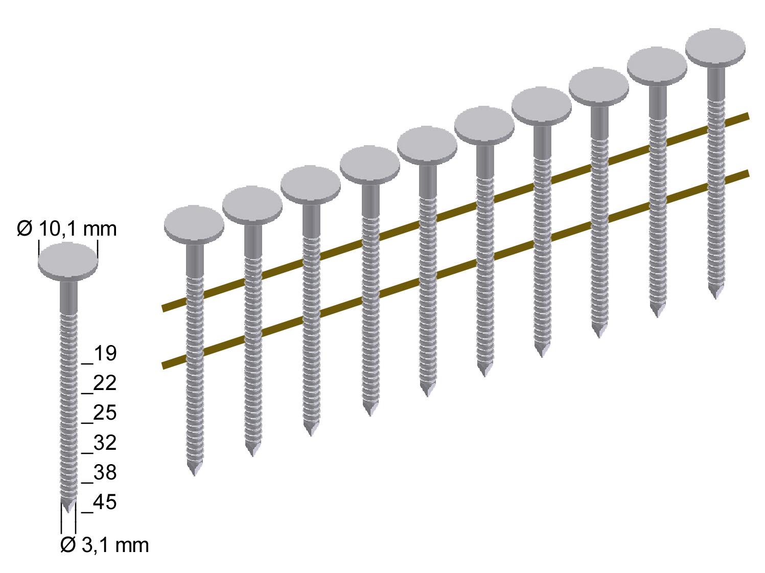 Prebena Dachpappnägel CNZ31/45NKRI galvan. verzinkt gerillt