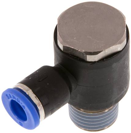 Winkel-Steckanschluss R 1/4"-6mm, IQS-Standard, während der Montage positionierbar