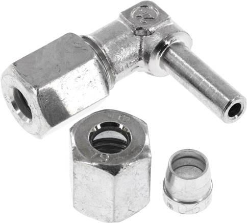 Einstellb. Winkel-Schneidringverschr. 6 L (M12x1,5), Stahl verzinkt