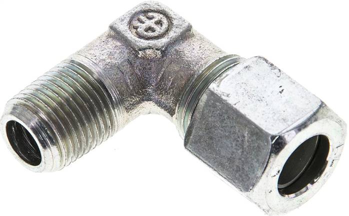 Winkel-Schneidringverschraub. NPT 1/8"-8 LL (M12x1), Stahl verzinkt