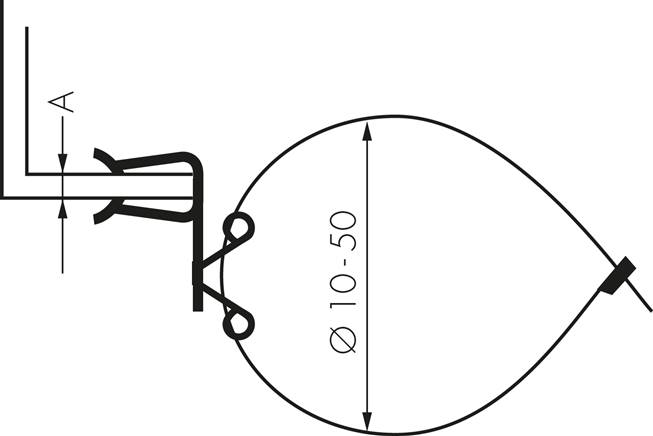 Trägerklemme, mit Rohrhalter Ø 10 - 50, 2 - 3mm