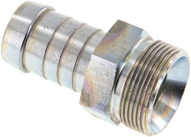 Schlauchnippel M 30x1,5 AG, 21 - 22mm, Stahl verzinkt