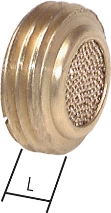 flacher Schalldämpfer G 1/2", Sinterbronze, zum Versenken
