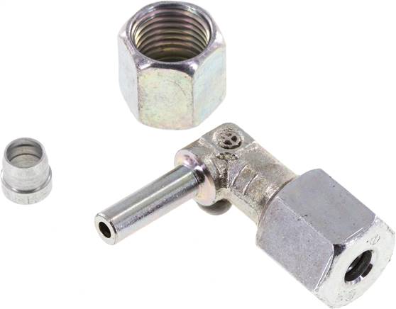 Einstellb. Winkel-Schneidringverschr. 6 S (M14x1,5), Stahl verzinkt