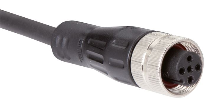 Kabel mit M12-Kupplung, 10 m, gerade, 4 lose Kabelenden (Pin 1 bis 4)