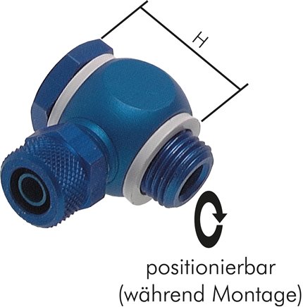 Winkel-Verschraubung G 1/4"-8x6mm, Aluminium, Hohlschraube