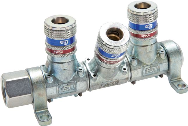 CEJN Multilink 4-fach Verteiler, mit Sicherheitskupplung eSafe als Abgang