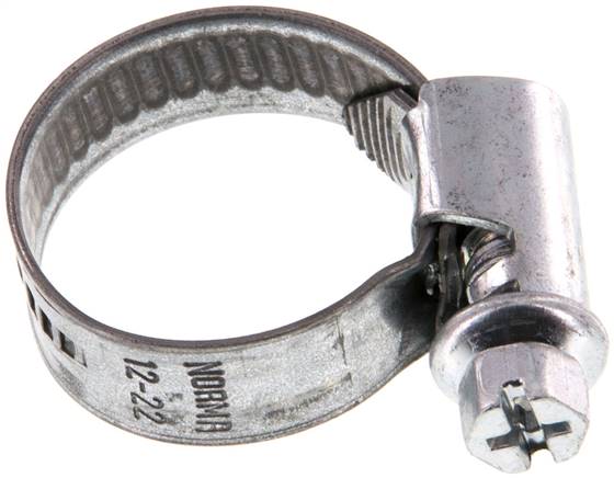 9mm Schlauchschelle 12 - 22mm, Stahl verzinkt (W1) (NORMA)