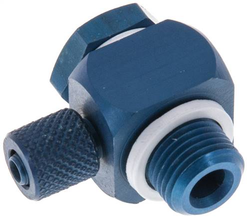 Winkel-Verschraubung G 1/8"-4,3x3mm, Aluminium, Hohlschraube, AF