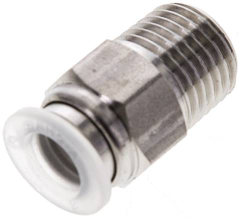 Gerader Steckanschluss R 1/4"-8mm, IQS-PP, Polypropylen mit Edelstahl-Gewinde