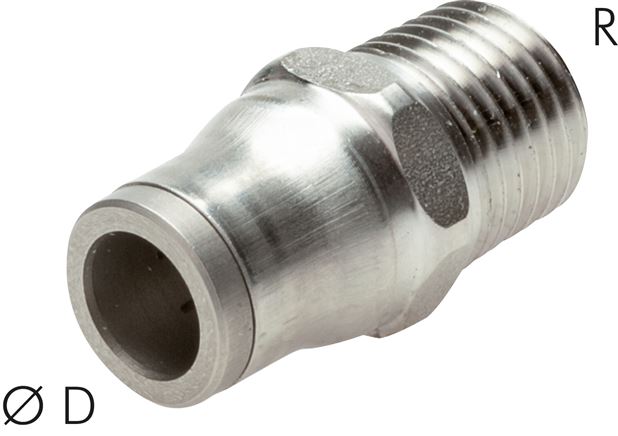 Gerader Steckanschluss NPT 3/8"-10mm, IQS-Edelstahl