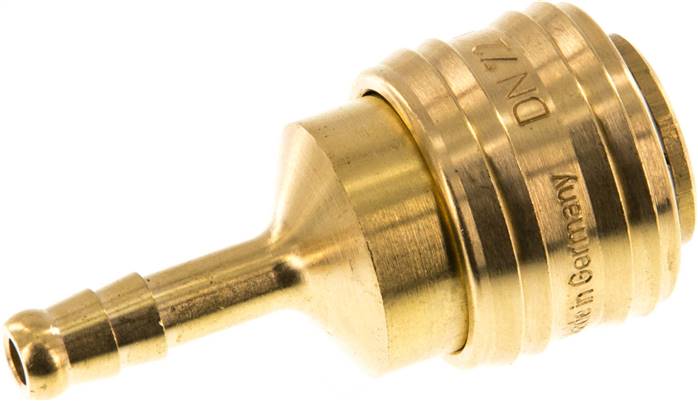 Schnellkupplung (NW7,2) 6mm Schlauch, Messing, für Stecker beidseitig absperrend